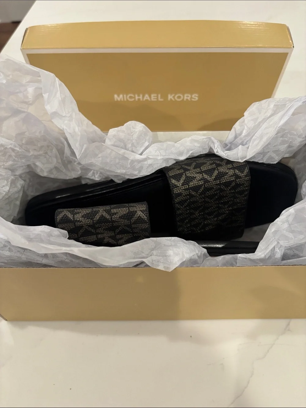 Michael Kors Black Logo 007 Slide Sandals